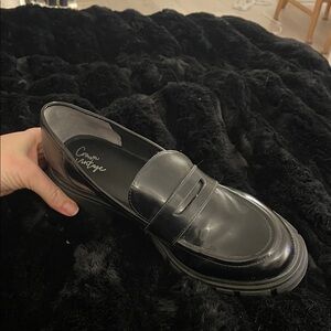 Crown Vintage Black Patent Leather Loafers